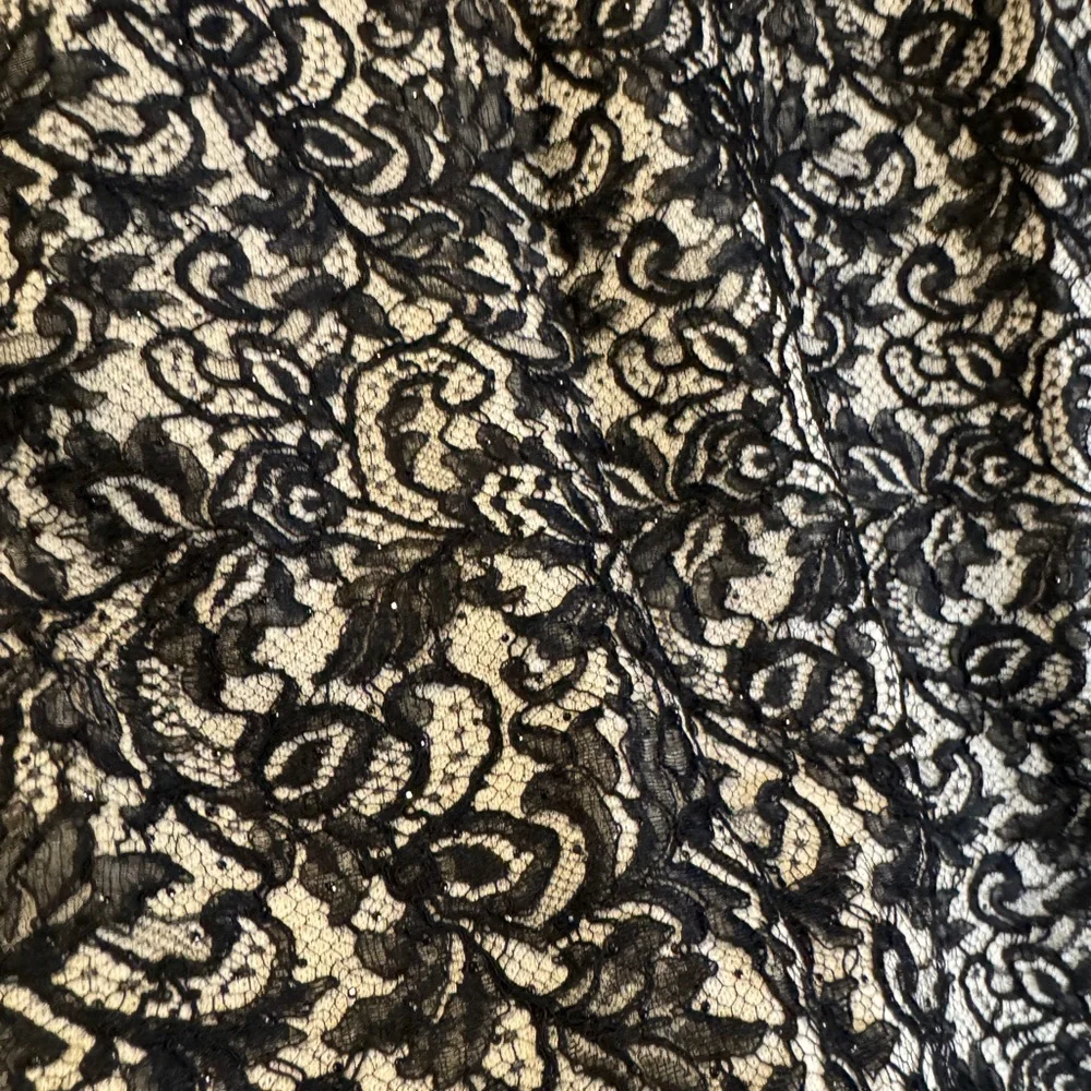 St.‎ John Black and Cream Chantilly lace, Lace Pencil Skirt 24 inch waist